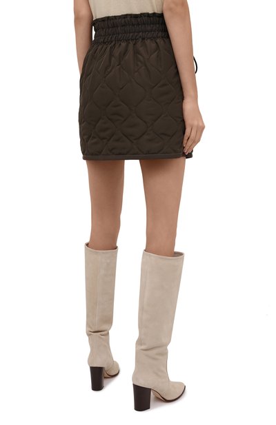 Стеганая юбка KHRISJOY хаки цвета по цене 62700 руб., арт. CFPW010/NY, фото 4 Стеганая юбка KHRISJOY, арт. CFPW010/NY, фото 4