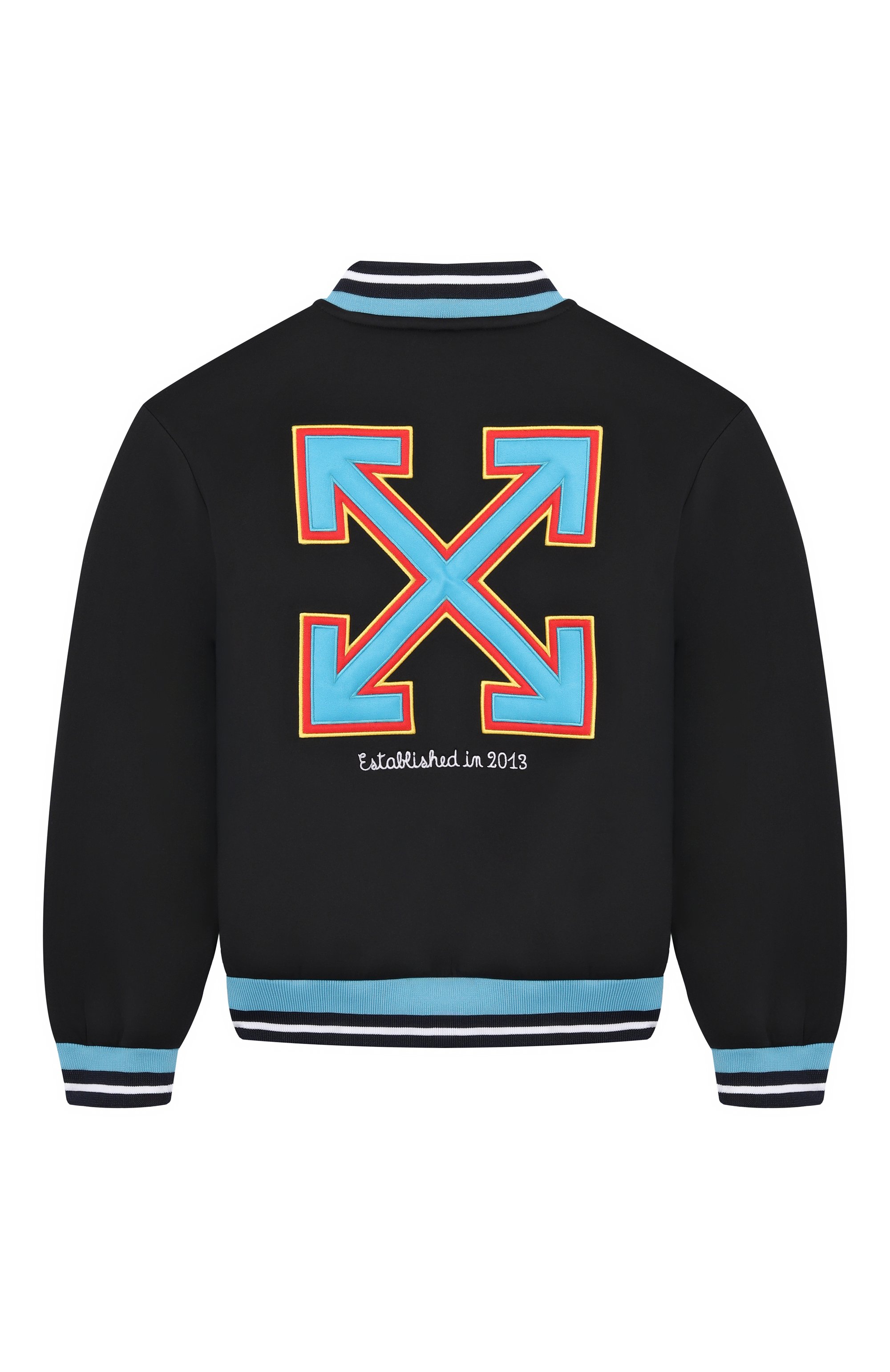 Бомбер OFF-WHITE черного цвета по цене 57800 руб., арт. 0BEH001S26FAB001_001, фото 2 Бомбер OFF-WHITE, арт. 0BEH001S26FAB001_001, фото 2