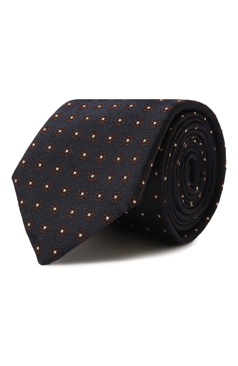 Галстук из шелка и хлопка CORNELIANI темно-синего цвета по цене 13900 руб., арт. 91U302-3120326, фото 1 Галстук из шелка и хлопка CORNELIANI, арт. 91U302-3120326, фото 1