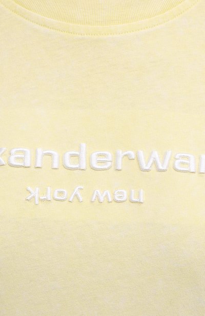 Хлопковая футболка ALEXANDER WANG желтого цвета по цене 31100 руб., арт. UCC1211030, фото 5 Хлопковая футболка ALEXANDER WANG, арт. UCC1211030, фото 5