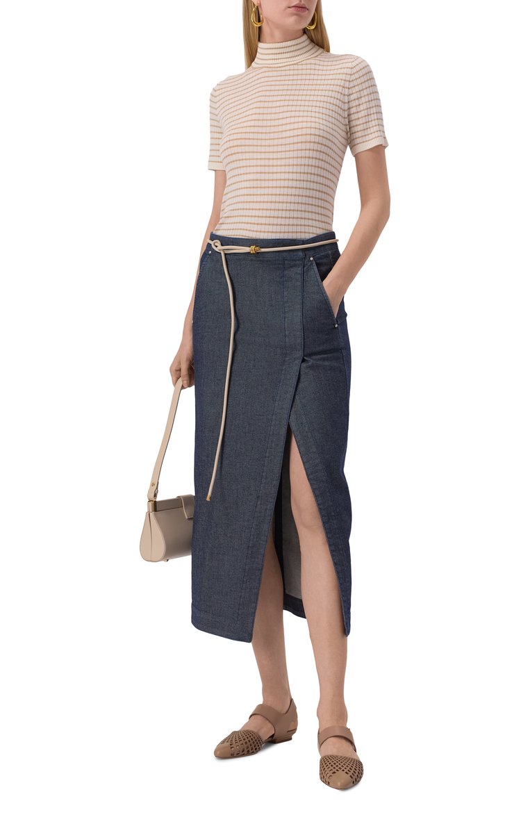 Женские кожаные туфли GIORGIO ARMANI светло-коричневого цвета, арт. X1D358/XF656 | Фото 2 (Подошва: Плоская; Материал внешний: Натуральная кожа; Каблук высота: Низкий; Материал внутренний: Натуральная кожа; Каблук тип: Устойчивый)