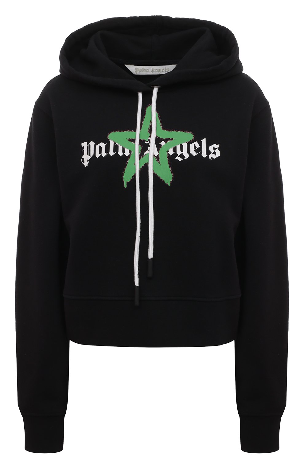 Хлопковое худи PALM ANGELS черного цвета по цене 57350 руб., арт. PWBB022C99FLE0031055, фото 1 Хлопковое худи PALM ANGELS, арт. PWBB022C99FLE0031055, фото 1