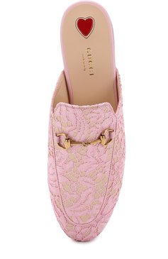Женские кожаные сабо princetown с глиттером GUCCI розового цвета, арт. 475094/9BY20 | Фото 5 (Подошва: Плоская; Каблук высота: Низкий; Материал внешний: Текстиль, Натуральная кожа; Материал внутренний: Натуральная кожа)