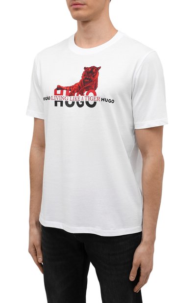 Хлопковая футболка HUGO, арт. 50467356, фото 3