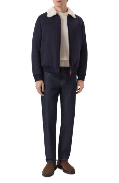 Кашемировый бомбер с воротником из овчины KITON, арт. UW0910MV03T83, фото 2