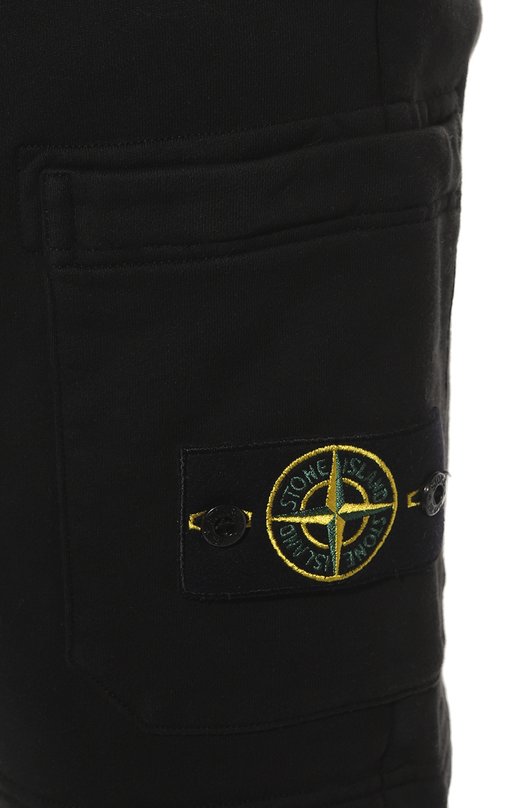 Хлопковые шорты Stone Island 101564651 Чёрный  101564651 Фото 5