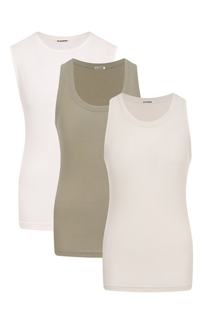 Женская комплект из трех хлопковых маек JIL SANDER, а рт. J40FV0106/JTN356