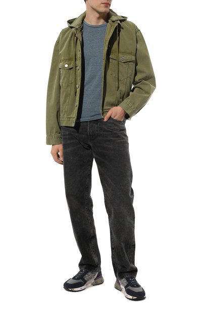 Льняная футболка DANIELE FIESOLI синего цвета по цене 17950 руб., арт. DF7060, фото 2 Льняная футболка DANIELE FIESOLI, арт. DF7060, фото 2