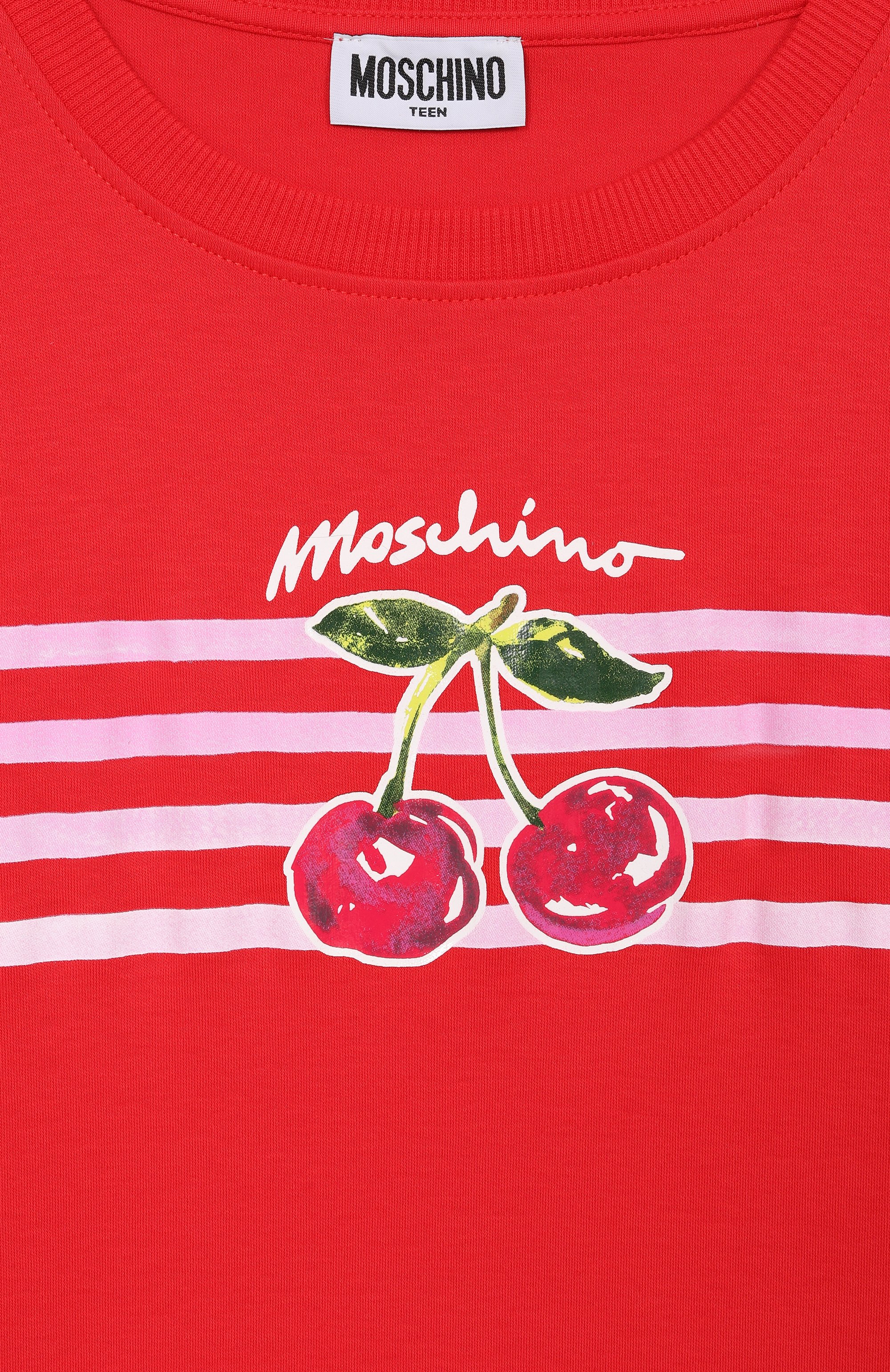 Хлопковое платье MOSCHINO красного цвета по цене 15750 руб., арт. HDV0HS/LAA43_001, фото 3 Хлопковое платье MOSCHINO, арт. HDV0HS/LAA43_001, фото 3