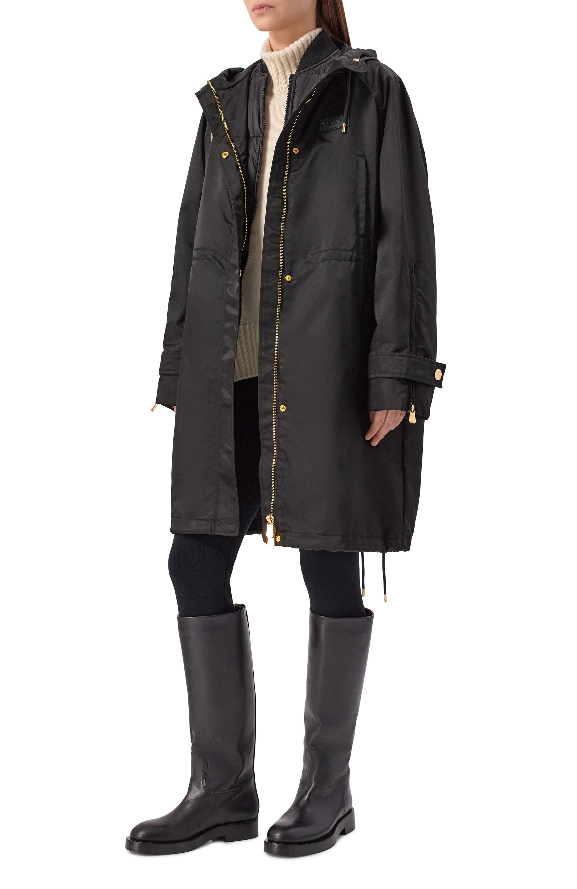 Комплект из парки и жилета PINKO черного цвета по цене 63950 руб., арт. 106015/A2ZA, фото 2 Комплект из парки и жилета PINKO, арт. 106015/A2ZA, фото 2