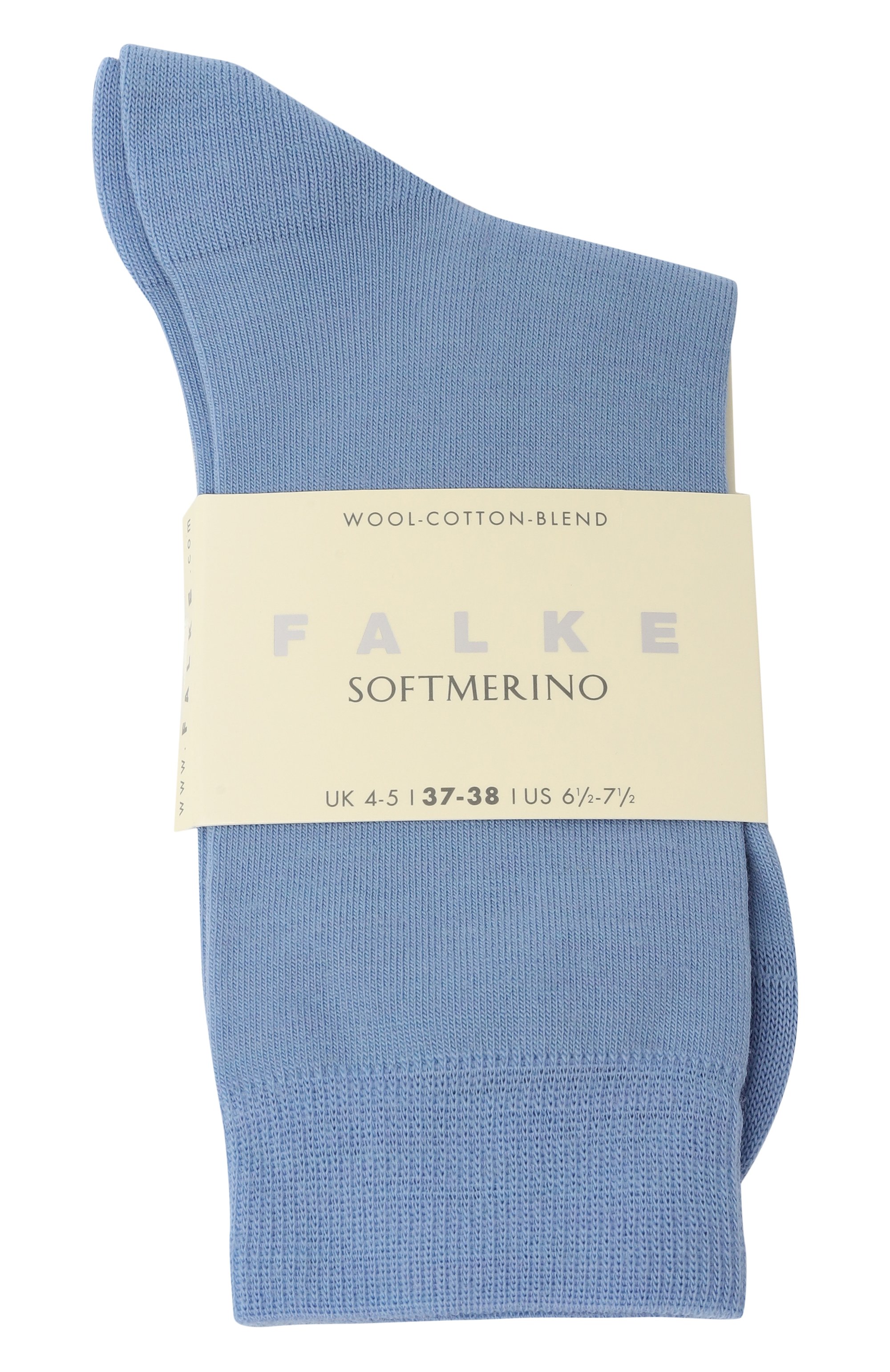 Носки из шерсти и хлопка softmerino FALKE голубого цвета по цене 2940 руб., арт. 47488., фото 1 Носки из шерсти и хлопка softmerino FALKE, арт. 47488., фото 1