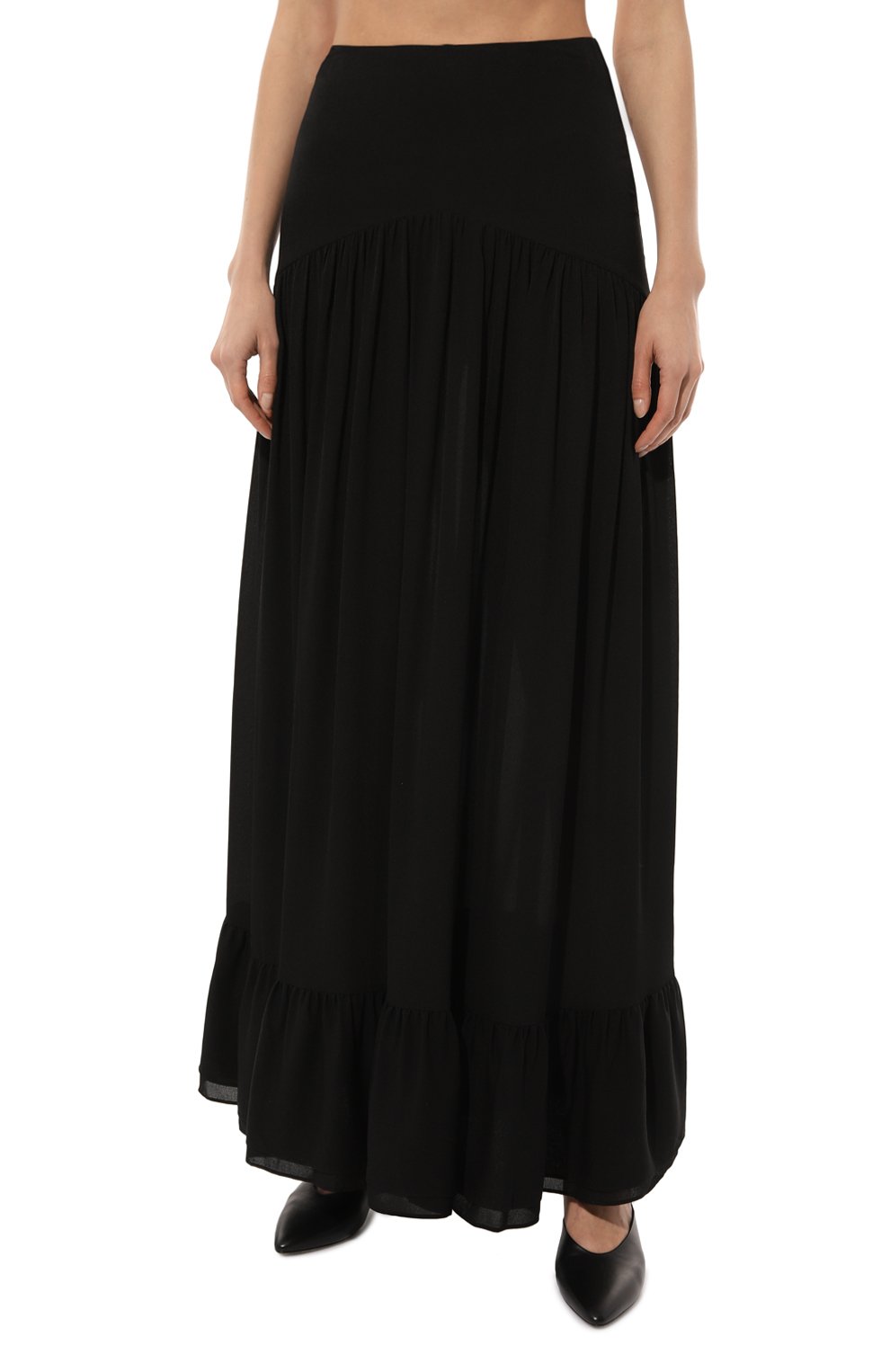 Шелковая юбка JACOB LEE черного цвета по цене 151500 руб., арт. WSS018SS24B, фото 3 Шелковая юбка JACOB LEE, арт. WSS018SS24B, фото 3