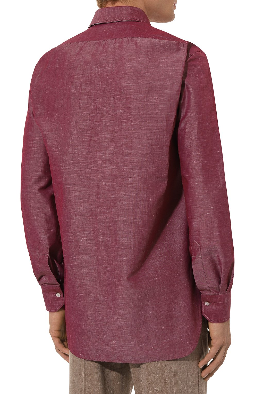 Сорочка из хлопка и льна KITON, арт. UCIH06609, фото 4