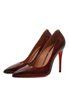 Женские кожаные туфли SANTONI бордового цвета, арт. WDSG70944HI2NVAA | Фото 1 (Драгоценные камни: Проставлено; Материал сплава: Проставлено; Подошва: Плоская; Каблук высота: Высокий; Материал внутренний: Натуральная кожа; Материал внешний: Натуральная кожа; Каблук тип: Шпилька)