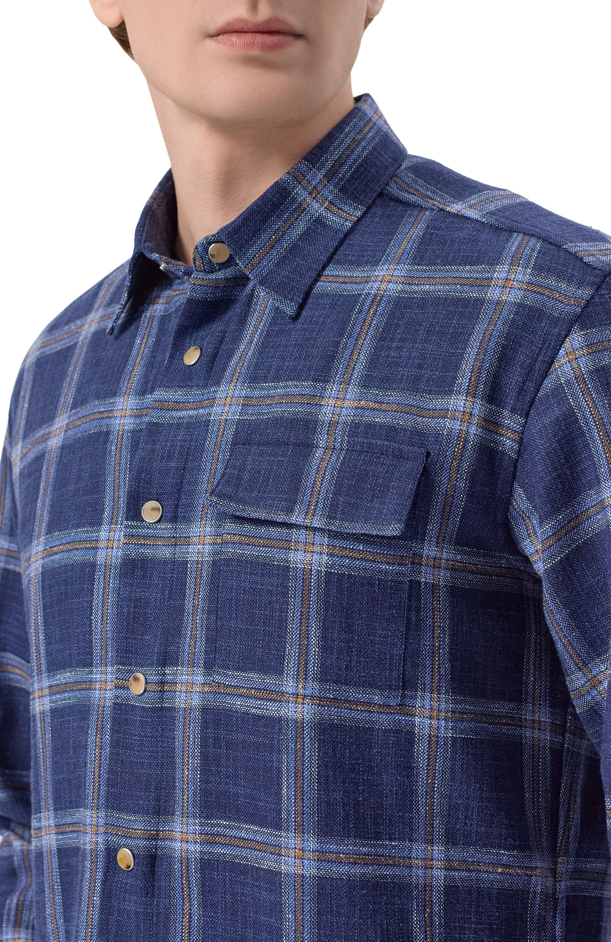 Рубашка из шерсти и шелка KITON, арт. UMCBUBAK0616E05, фото 5