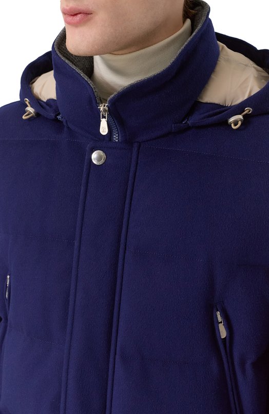 Шерстяной пуховик Brunello Cucinelli MM4701823 Синий  MM4701823 Фото 5