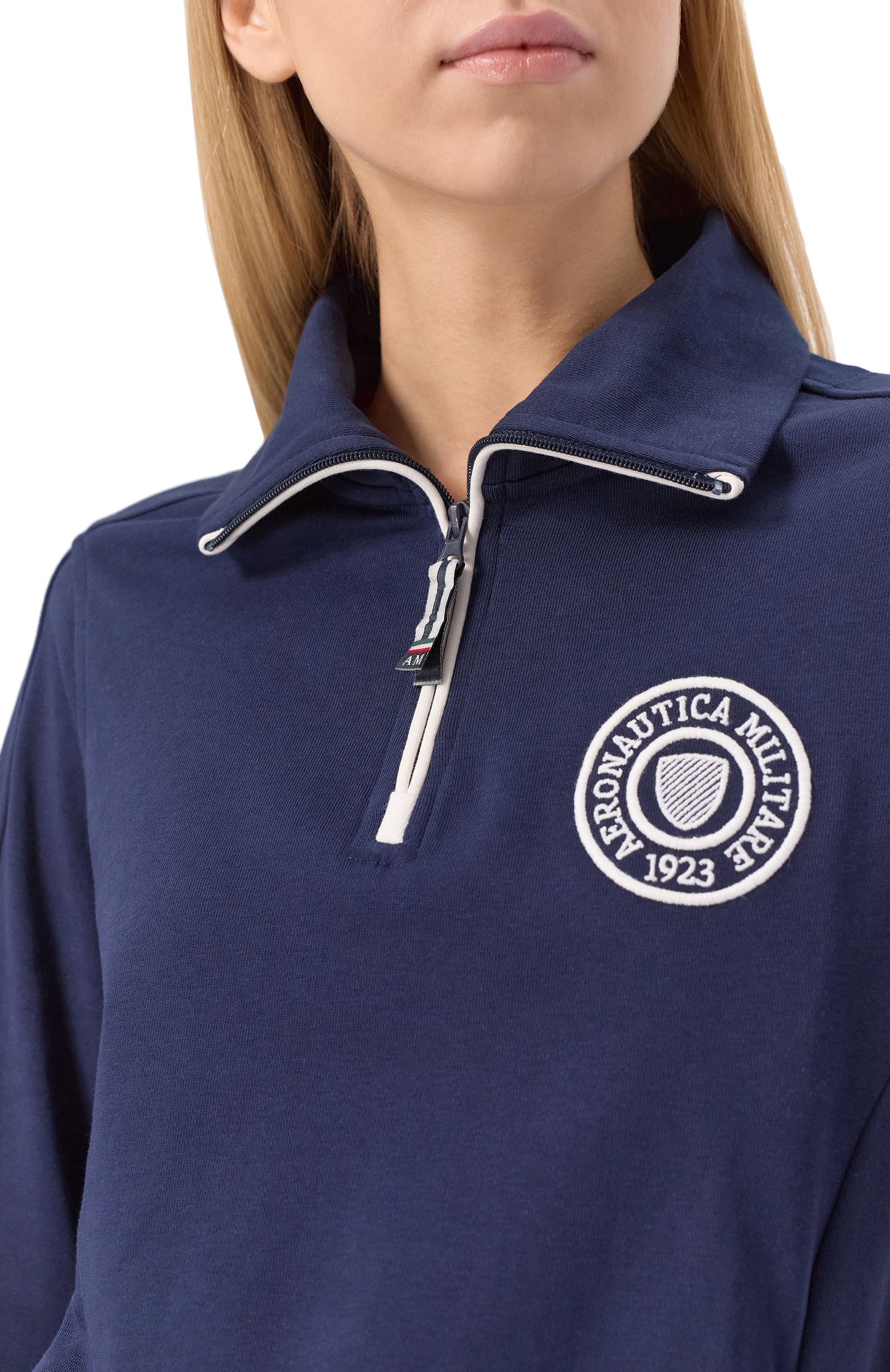 Хлопковый свитшот AERONAUTICA MILITARE темно-синего цвета по цене 19000 руб., арт. FE1989DF582, фото 5 Хлопковый свитшот AERONAUTICA MILITARE, арт. FE1989DF582, фото 5