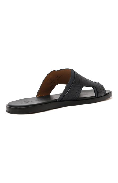 Шлепанцы из кожи аллигатора SANTONI, арт. MCEG16723HC6VNEBN51/AMIS, фото 5