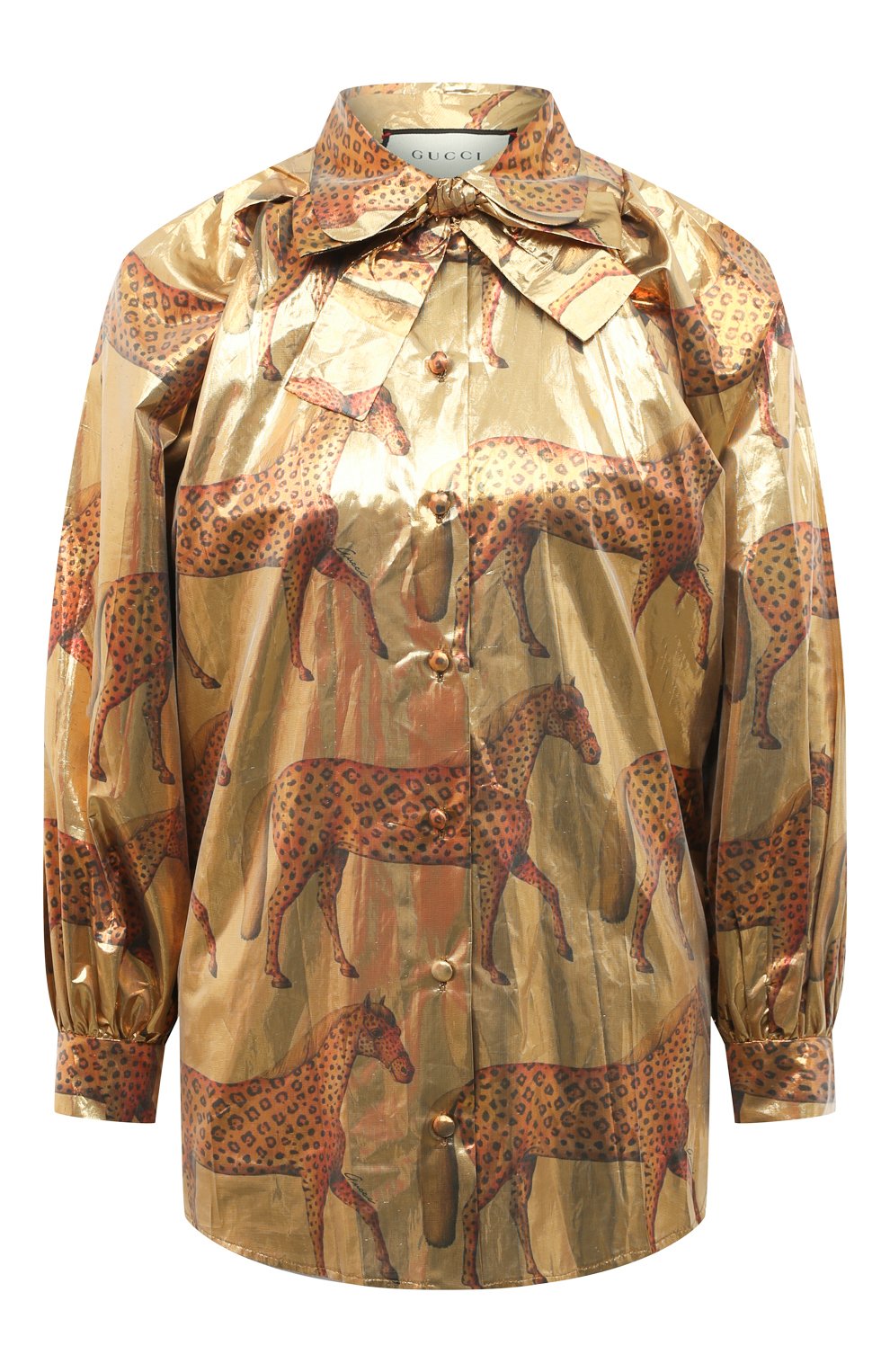 Блузка GUCCI золотого цвета по цене 216000 руб., арт. 608034 ZADFU, фото 1 Блузка GUCCI, арт. 608034 ZADFU, фото 1
