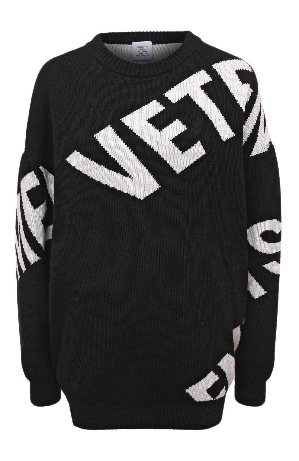 Шерстяной свитер VETEMENTS черного цвета по цене 132000 руб., арт. UA53KN200B, фото 1 Шерстяной свитер VETEMENTS, арт. UA53KN200B, фото 1