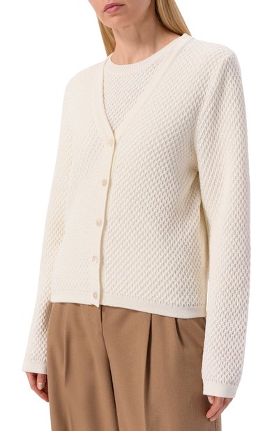 Кардиган из шелка и хлопка MVST кремового цвета по цене 138000 руб., арт. M26.2PW.K215/Y203, фото 3 Кардиган из шелка и хлопка MVST, арт. M26.2PW.K215/Y203, фото 3