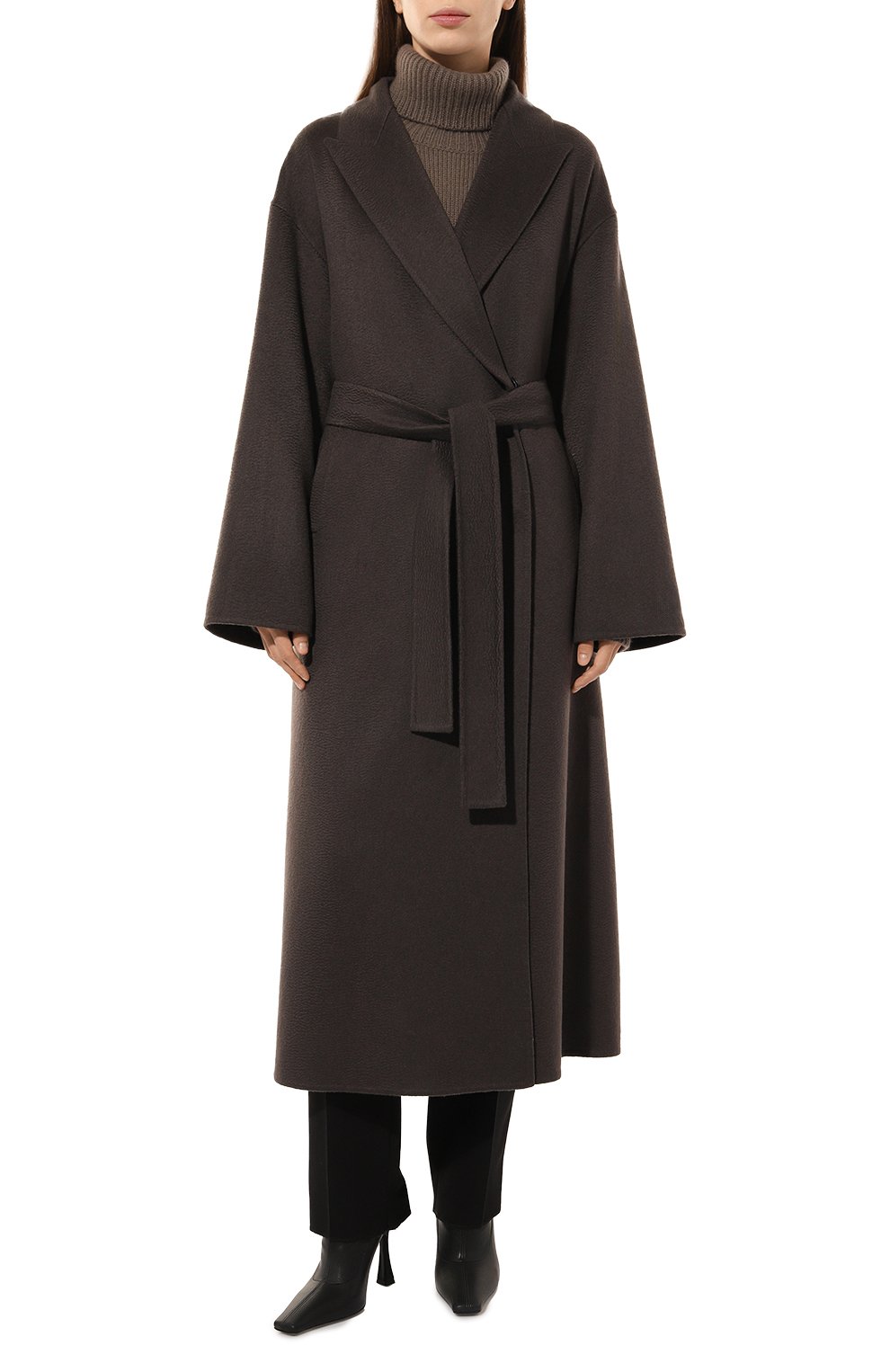 Кашемировое пальто FREEAGE темно-коричневого цвета по цене 376000 руб., арт. WW25.CT014.3070.309, фото 3 Кашемировое пальто FREEAGE, арт. WW25.CT014.3070.309, фото 3