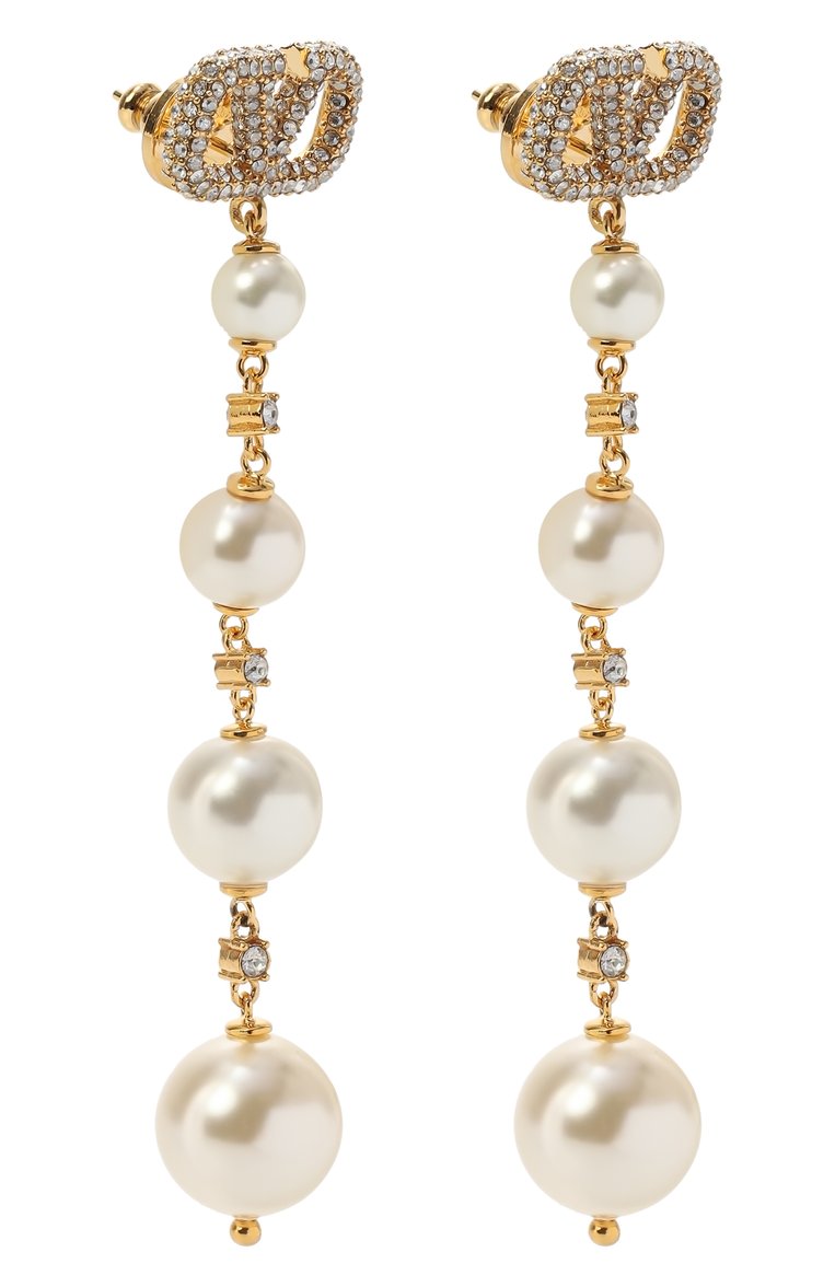 Женские серьги VALENTINO золотого цвета, арт. 5W2J0W76/QVS | Фото 3 (Материал: Металл; Нос: Не проставлено; Автоматизация состава: Проставлено)