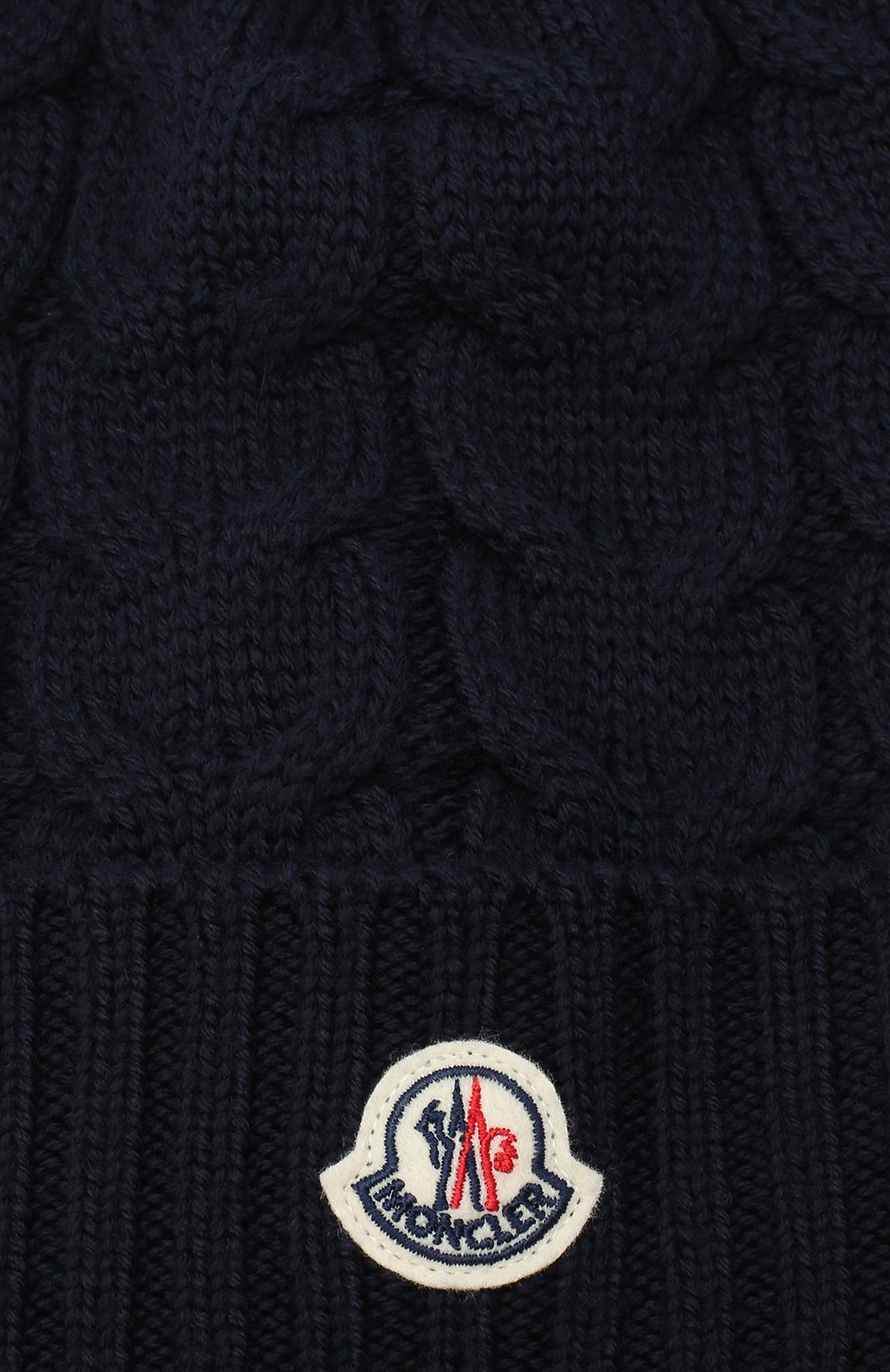 Шерстяная шапка MONCLER темно-синего цвета по цене 13850 руб., арт. F2-954-3B715-20-04S02, фото 3 Шерстяная шапка MONCLER, арт. F2-954-3B715-20-04S02, фото 3