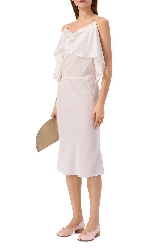 Атласное платье MM6 S52DD0082/M35737 Белый  S52DD0082/M35737 Фото 2