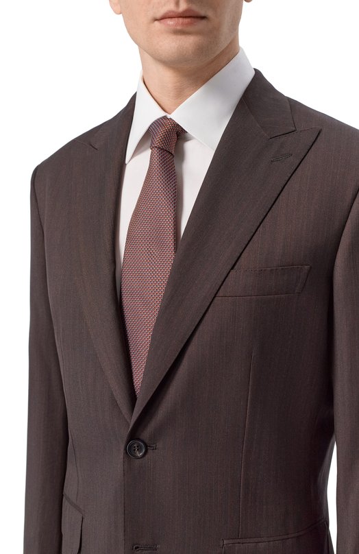 Костюм из шерсти и шелка Brioni RA9S1B/PDA37 Коричневый  RA9S1B/PDA37 Фото 6