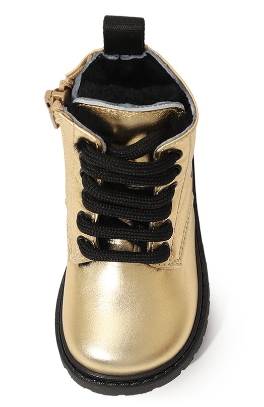 Кожаные ботинки Moschino Золотой, фото 4