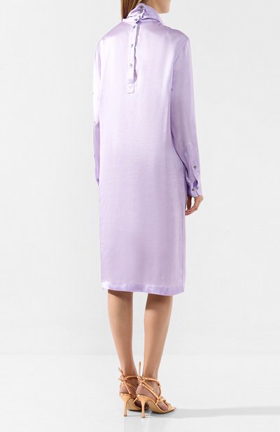 Шелковое платье DRIES VAN NOTEN фиолетового цвета по цене 76250 руб., арт. 192-11076-8407, фото 4 Шелковое платье DRIES VAN NOTEN, арт. 192-11076-8407, фото 4
