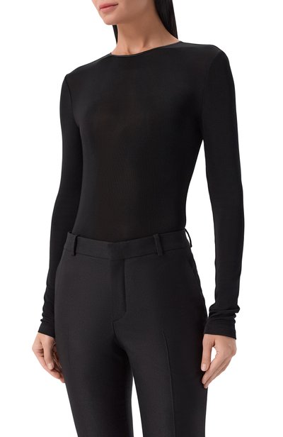 Боди из вискозы SAINT LAURENT черного цвета по цене 251500 руб., арт. 876794/Y38DS, фото 3 Боди из вискозы SAINT LAURENT, арт. 876794/Y38DS, фото 3