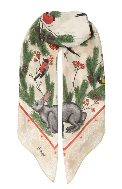 Шелковый платок зимний лес GOURJI, арт. 91133437/61172, фото 1