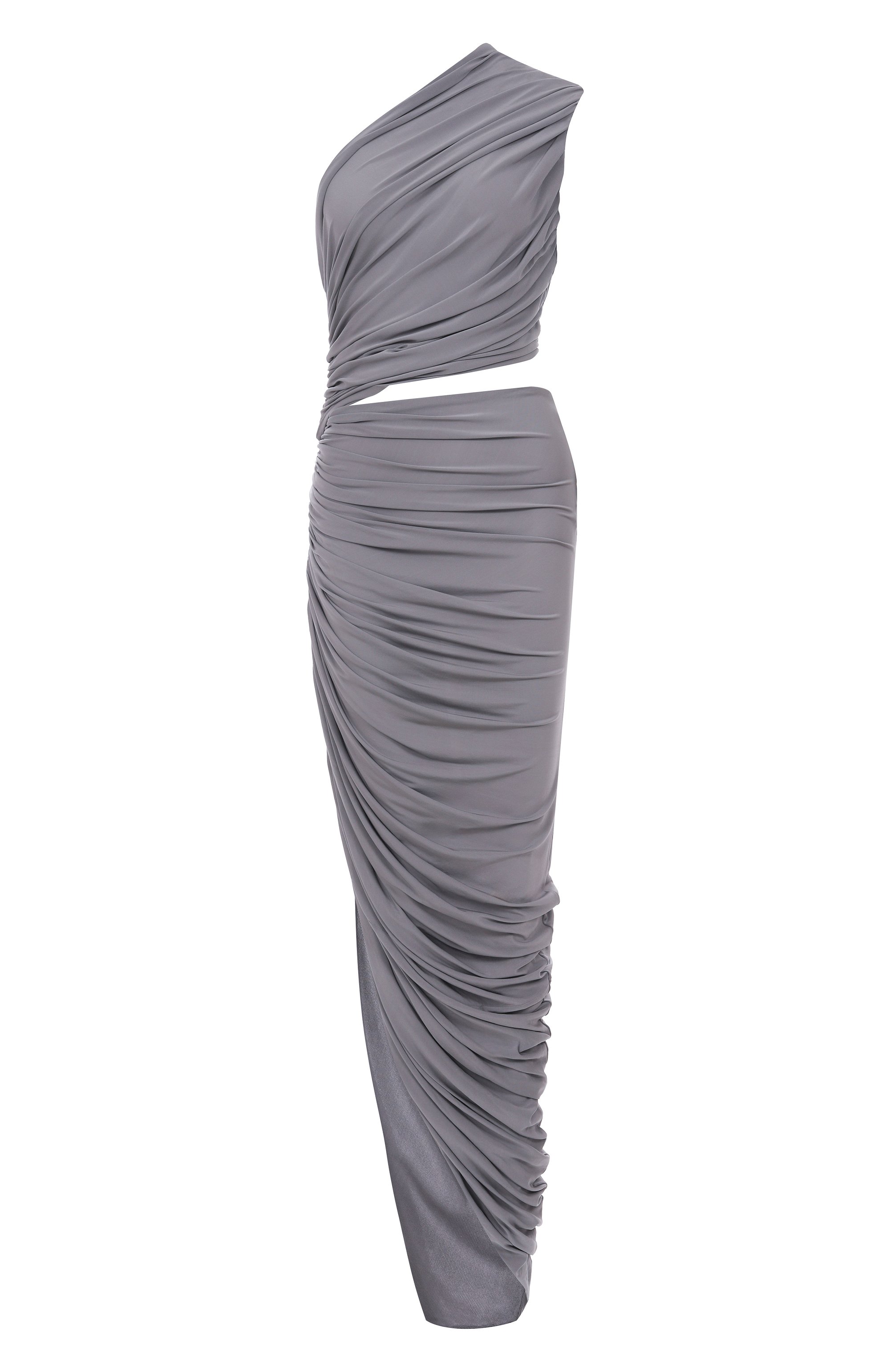 Платье из вискозы ALAIA серого цвета по цене 338500 руб., арт. AA9R1330J050B, фото 1 Платье из вискозы ALAIA, арт. AA9R1330J050B, фото 1