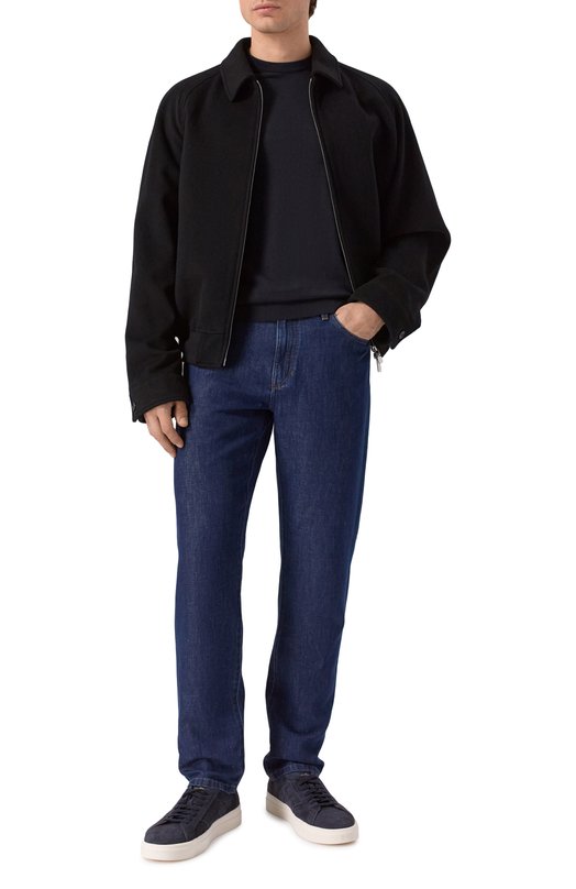 Хлопковый джемпер Fedeli MU0D8014/GIZA LIGHT DUSTY Синий  MU0D8014/GIZA LIGHT DUSTY Фото 2