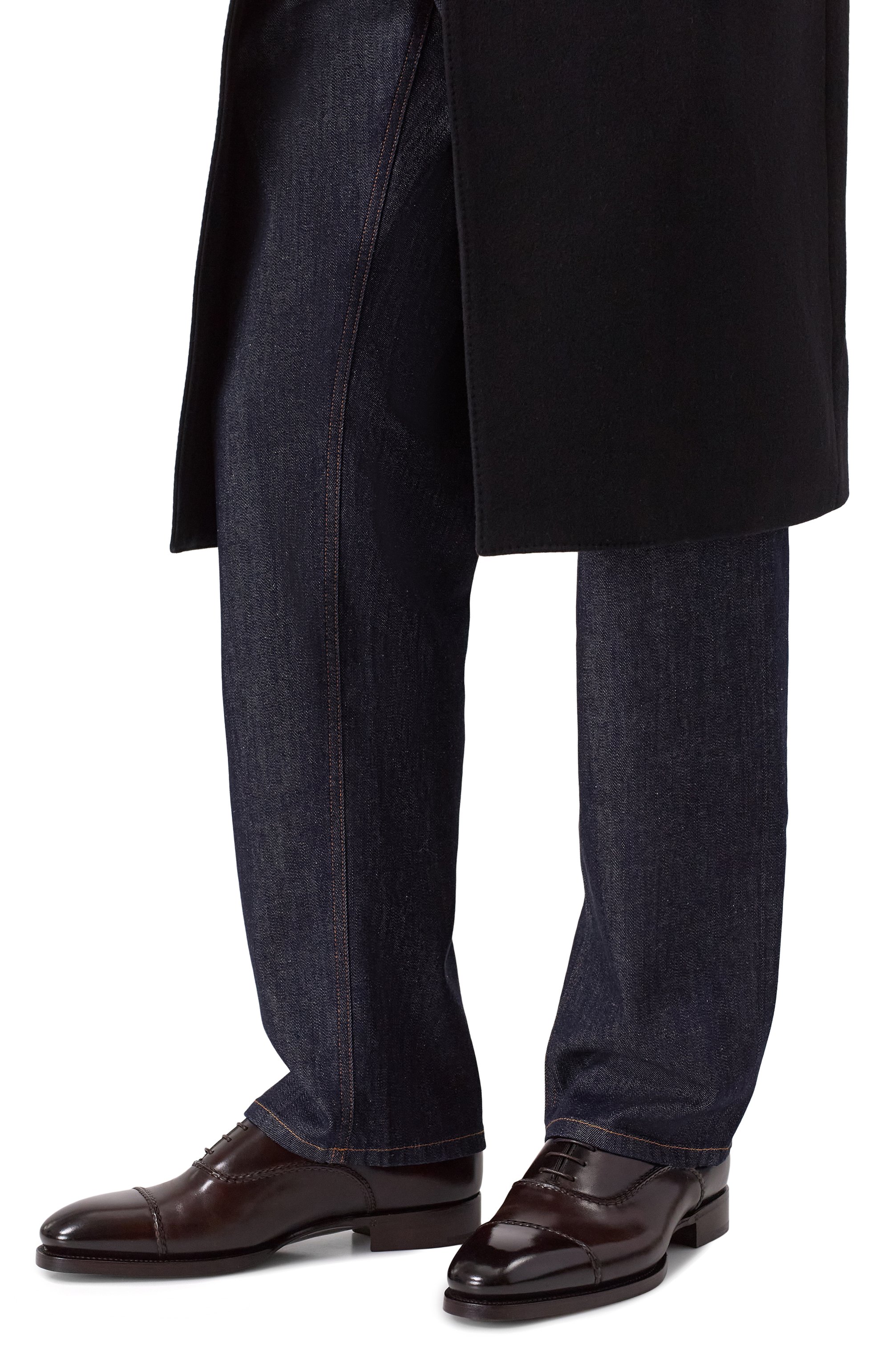 Кожаные оксфорды adrian SANTONI темно-коричневого цвета по цене 238000 руб., арт. MLAG19043DD3HF0Y, фото 3 Кожаные оксфорды adrian SANTONI, арт. MLAG19043DD3HF0Y, фото 3