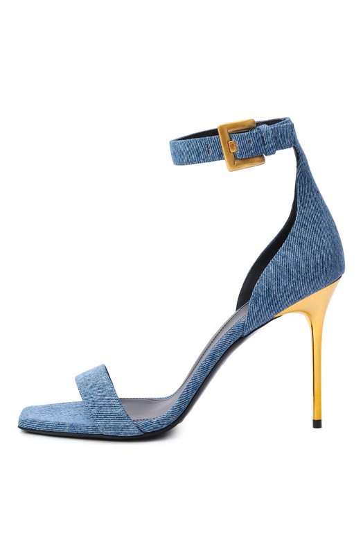 Текстильные босоножки Anthem 95 Balmain GN4UH184/TDMS Синий  GN4UH184/TDMS Фото 4