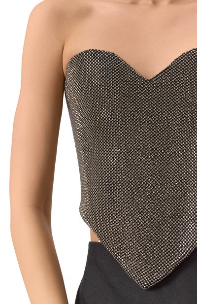 Корсет с отделкой стразами ALINE серебряного цвета по цене 33500 руб., арт. AL081006, фото 5 Корсет с отделкой стразами ALINE, арт. AL081006, фото 5