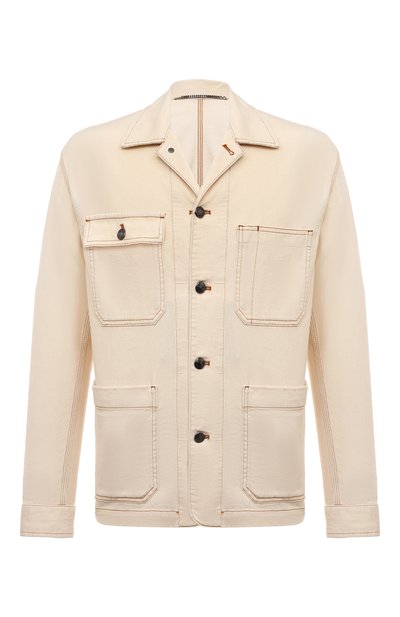 Мужская куртка из хлопка и льна CANALI, арт. 030462/SG02969