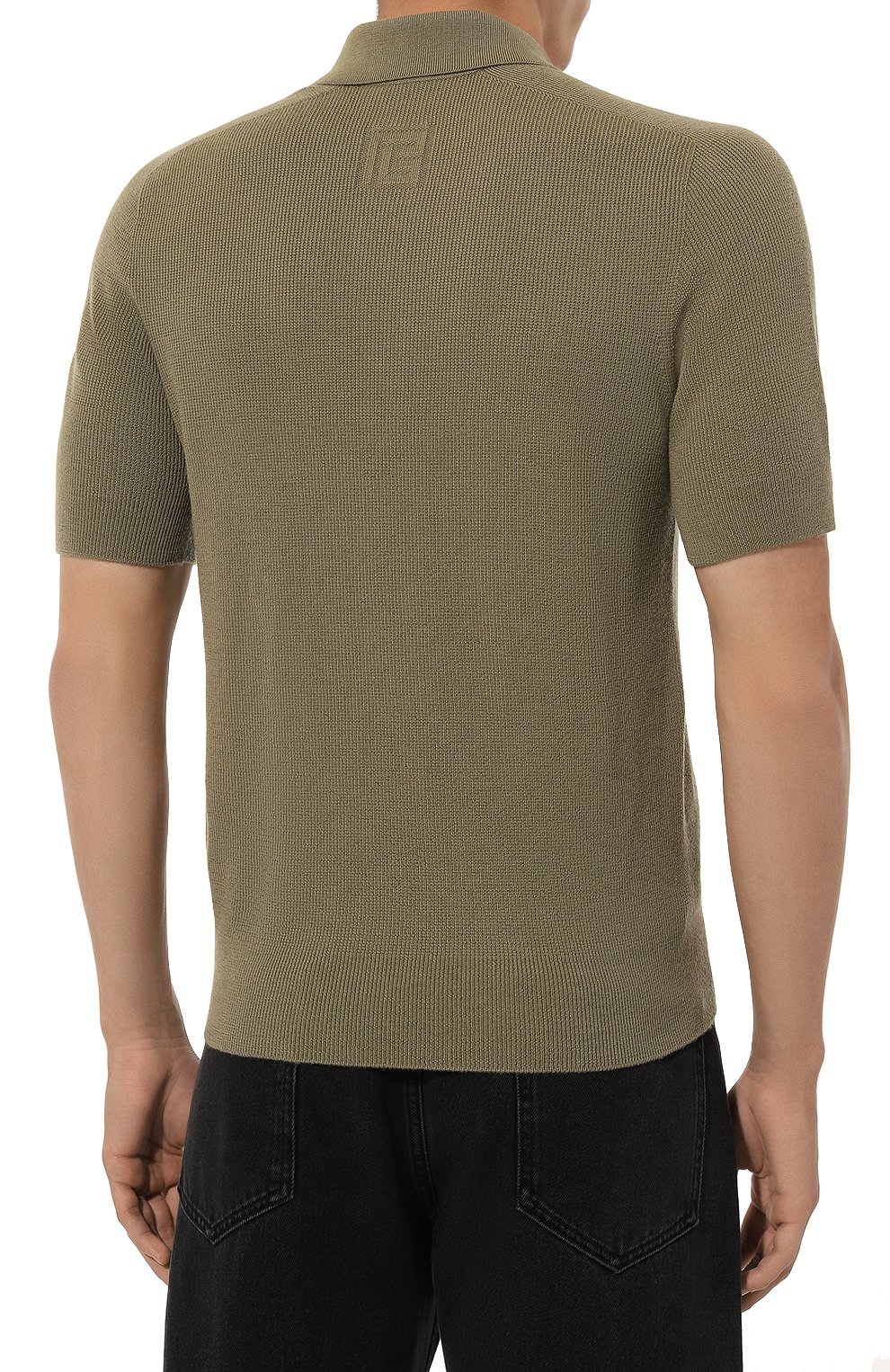 Шерстяное поло BALMAIN хаки цвета по цене 94150 руб., арт. DH1GB066/KE93, фото 4 Шерстяное поло BALMAIN, арт. DH1GB066/KE93, фото 4