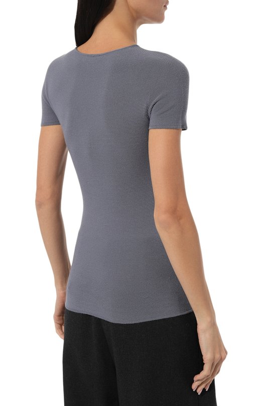 Топ из вискозы Giorgio Armani 8NAM32/AM05Z Голубой  8NAM32/AM05Z Фото 4