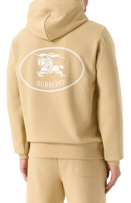 Хлопковое худи Burberry 8110585 Бежевый  8110585 Фото 4