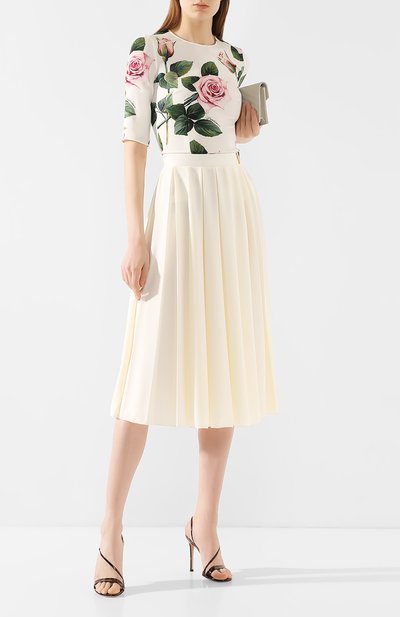 Шелковая блузка DOLCE & GABBANA белого цвета по цене 88550 руб., арт. F7Y36T/FSAZD, фото 2 Шелковая блузка DOLCE & GABBANA, арт. F7Y36T/FSAZD, фото 2