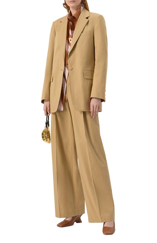 Хлопковые брюки Dries Van Noten 251-010922-1147 Бежевый  251-010922-1147 Фото 2