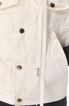 Женский джинсовый жилет ANN DEMEULEMEESTER белого цвета, арт. B0010181/FA559 | Фото 5 (Длина (верхняя одежда): Короткие; Материал подклада: Хлопок; Кросс-КТ: Деним; Материал внешний: Деним, Хлопок; Стили: Кэжуэл)