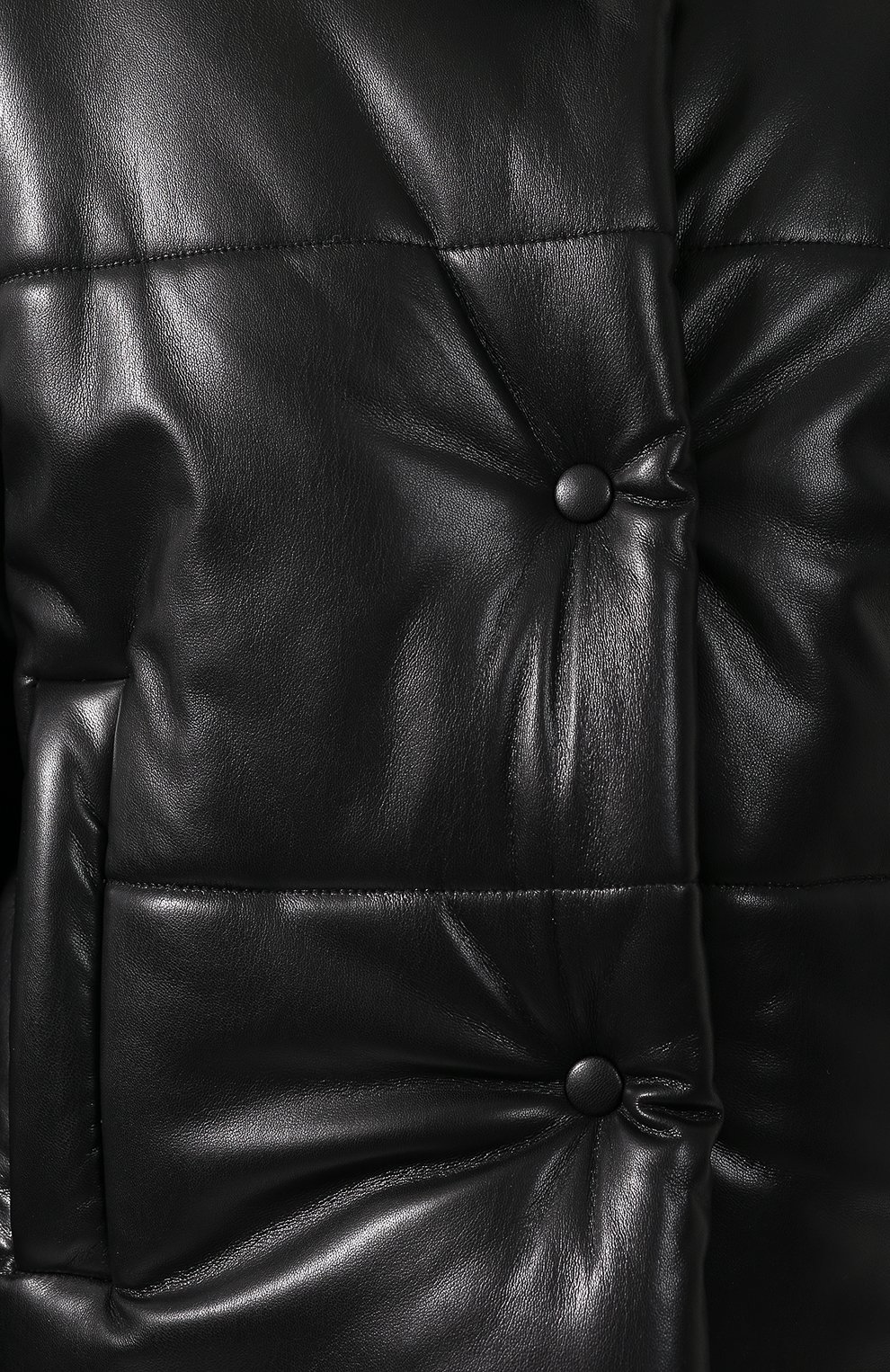 Пуховик из экокожи NANUSHKA черного цвета по цене 94700 руб., арт. HIDE_BLACK BLACK_VEGAN LEATHER, фото 5 Пуховик из экокожи NANUSHKA, арт. HIDE_BLACK BLACK_VEGAN LEATHER, фото 5