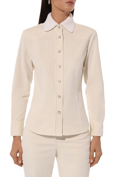 Вельветовая рубашка LORENA ANTONIAZZI кремового цвета по цене 79150 руб., арт. C2492CA55B/4245, фото 3 Вельветовая рубашка LORENA ANTONIAZZI, арт. C2492CA55B/4245, фото 3