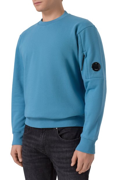 Хлопковый свитшот C.P. COMPANY голубого цвета по цене 22200 руб., арт. 19CMSS713A005086W, фото 3 Хлопковый свитшот C.P. COMPANY, арт. 19CMSS713A005086W, фото 3