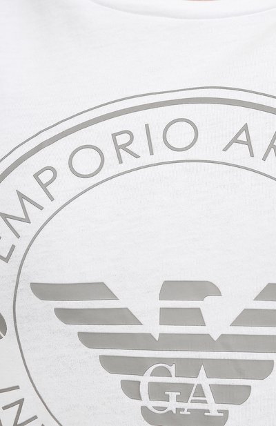 Хлопковая футболка EMPORIO ARMANI белого цвета по цене 8995 руб., арт. 164340/1P255, фото 5 Хлопковая футболка EMPORIO ARMANI, арт. 164340/1P255, фото 5